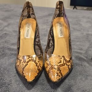 Steve Madden Snakeskin Heels - Brown and Tan